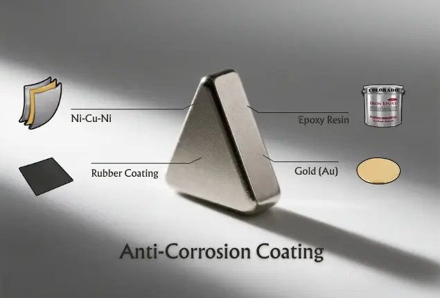 Triangular magnet coating