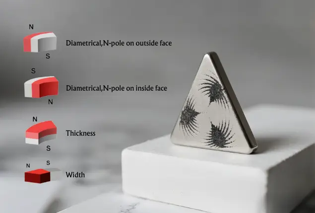 Magnetization direction of triangular magnet