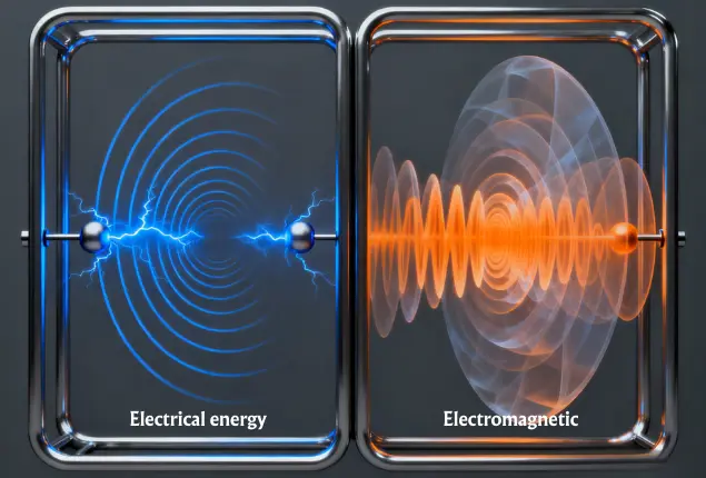 Distinción macroscópica entre energía eléctrica y energía electromagnética