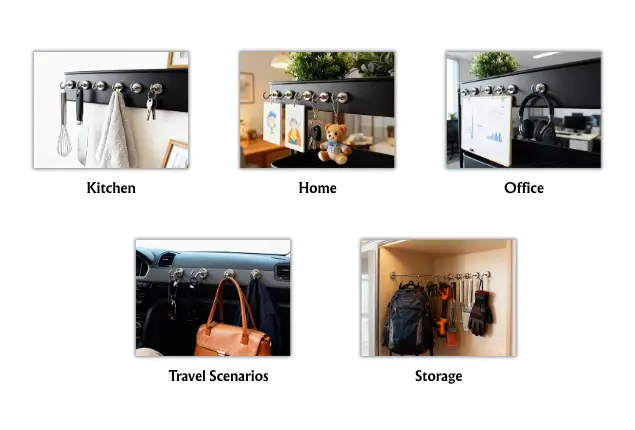 Applications of magnetic hooks