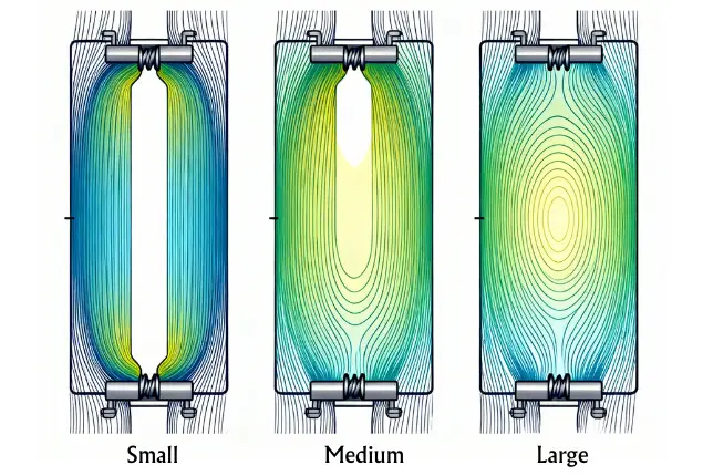 Entrehierro en circuitos magnéticos de distintos materiales