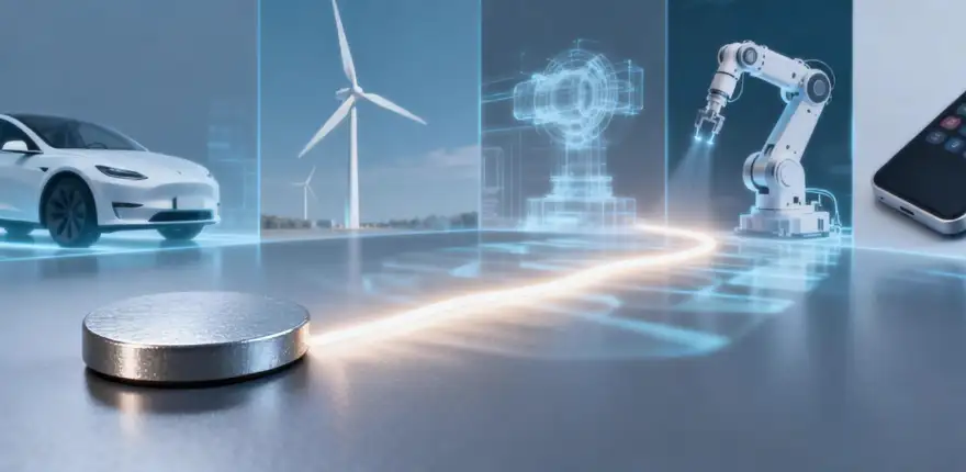 Applications of Permanent Magnets in Electric Vehicle Motors, Wind Power Generation, and Robotics