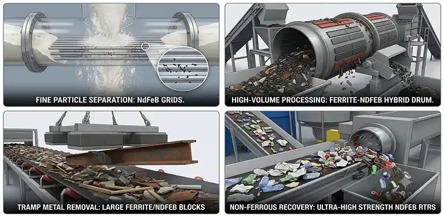 Applications of Magnetic Separator Magnets