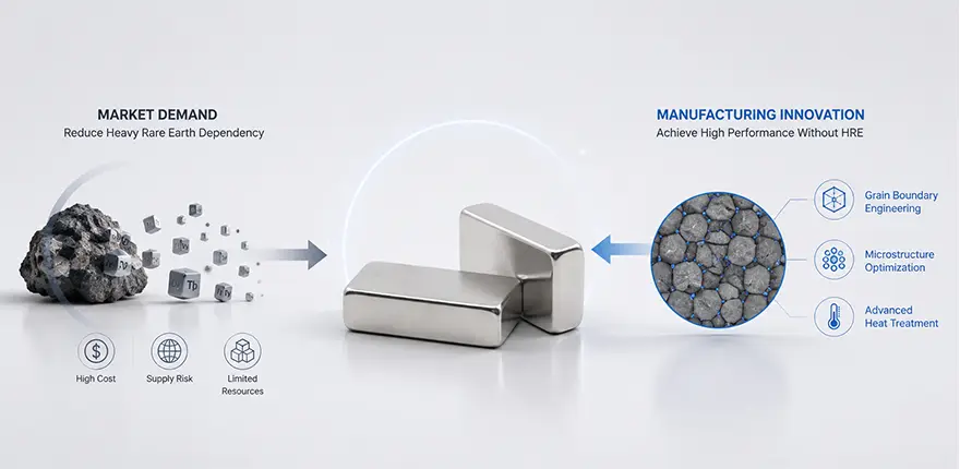 How Can HRE-Free Magnets Maintain High Coercivity