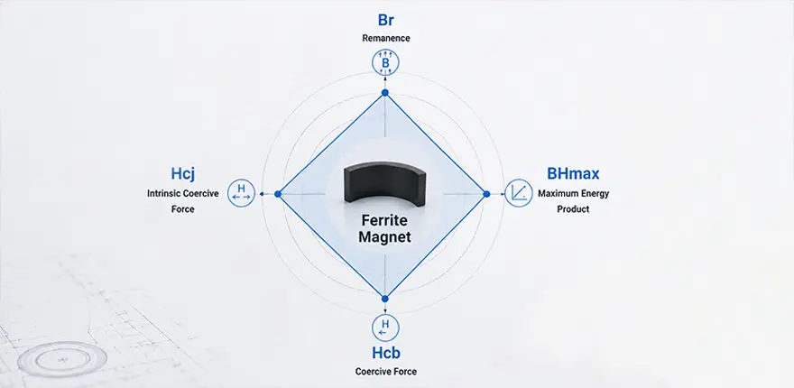 Key Magnetic Properties of Ferrite Magnets