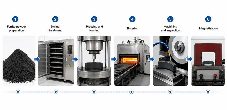 What is Dry Pressing for Ferrite Magnets